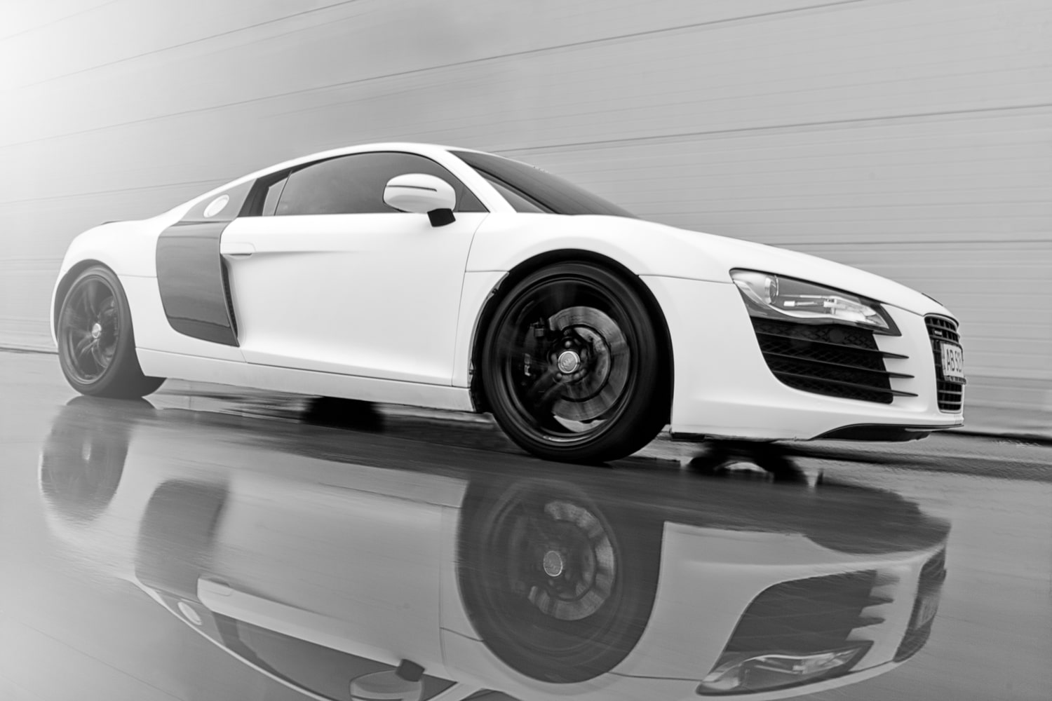 white audi sportscar