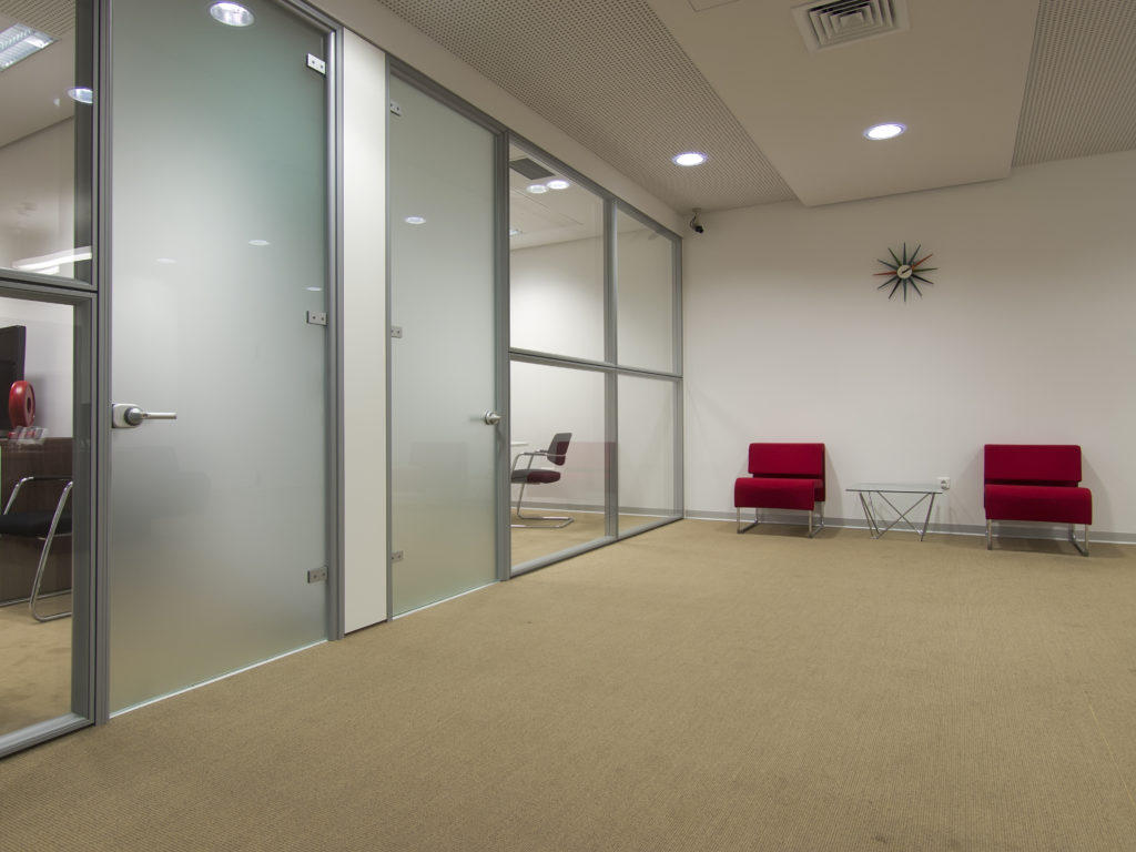 commercial window tinting inside of an office